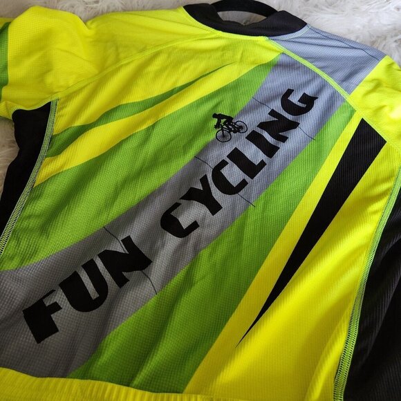 Canari Mens Size M‎ Short Sleeve 1/2 Zip Neon Green Cycling Jersey Pathfinders - Picture 11 of 14